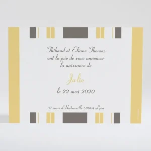 Faire-part de naissance Rayures bayaderes pastels*Faire-part Elégant Sale