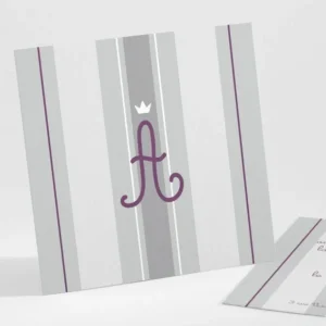 Faire-part de naissance Rayures couronnees*Faire-part Elégant New