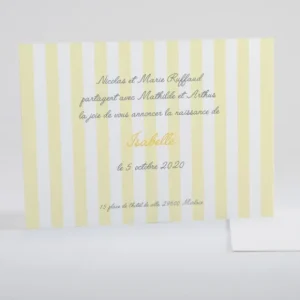 Faire-part de naissance Rayures classiques*Faire-part Elégant Outlet