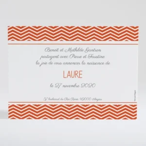 Faire-part de naissance Rayures zigzag chic*Faire-part Elégant Fashion