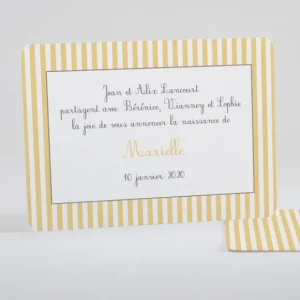 Faire-part de naissance Rayures recto verso*Faire-part Elégant Fashion