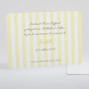 Faire-part de naissance Rayures classiques*Faire-part Elégant Outlet