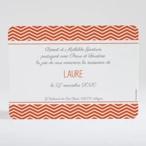 Faire-part de naissance Rayures zigzag chic*Faire-part Elégant Fashion