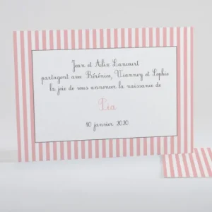 Faire-part de naissance Rayures recto verso*Faire-part Elégant Fashion