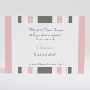 Faire-part de naissance Rayures bayaderes pastels*Faire-part Elégant Sale