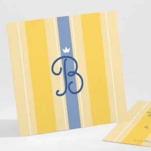 Faire-part de naissance Rayures couronnees*Faire-part Elégant New