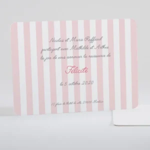 Faire-part de naissance Rayures classiques*Faire-part Elégant Outlet