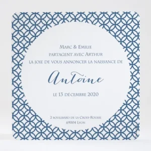 Faire-part de naissance Rosaces symetriques*Faire-part Elégant New