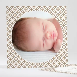 Faire-part de naissance Rosaces symetriques*Faire-part Elégant New