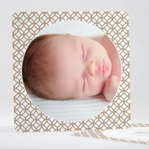 Faire-part de naissance Rosaces symetriques*Faire-part Elégant New