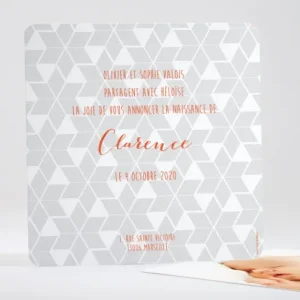 Faire-part de naissance Scandinavie royale*Faire-part Elégant Clearance