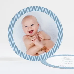 Faire-part de naissance Simple zigzag photo*Faire-part Elégant Outlet