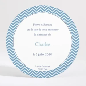 Faire-part de naissance Simple zigzag photo*Faire-part Elégant Outlet