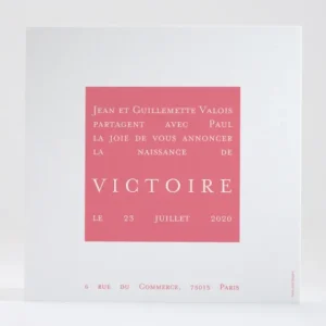 Faire-part de naissance Simple justifie photo*Faire-part Elégant Best