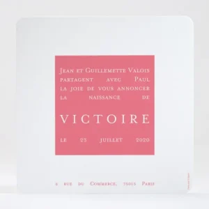Faire-part de naissance Simple justifie photo*Faire-part Elégant Best