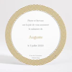 Faire-part de naissance Simple zigzag photo*Faire-part Elégant Outlet