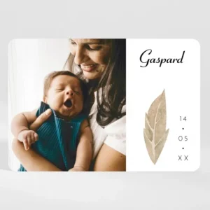 Faire-part de naissance Singulier*Faire-part Elégant New