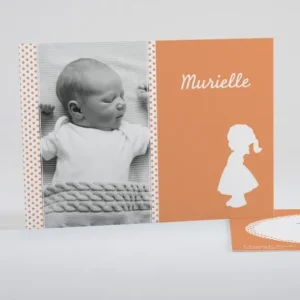 Faire-part de naissance Silhouette elegante*Faire-part Elégant Best