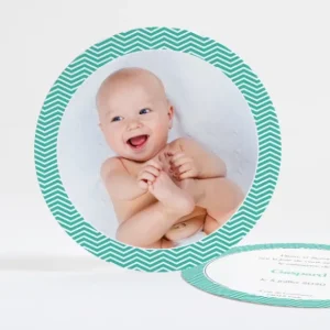 Faire-part de naissance Simple zigzag photo*Faire-part Elégant Outlet