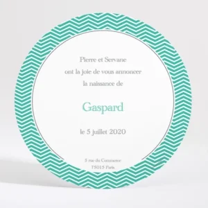 Faire-part de naissance Simple zigzag photo*Faire-part Elégant Outlet