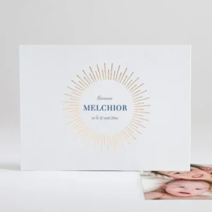 Faire-part de naissance Soleil d'or paysage*Faire-part Elégant Fashion