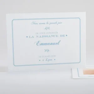 Faire-part de naissance Sobre double cadre*Faire-part Elégant Discount