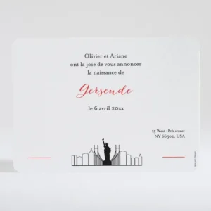 Faire-part de naissance So new york*Faire-part Elégant Discount
