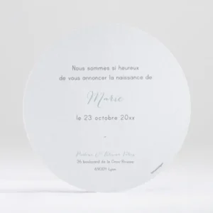 Faire-part de naissance Soleil d'or rond*Faire-part Elégant Sale
