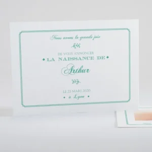 Faire-part de naissance Sobre double cadre*Faire-part Elégant Discount