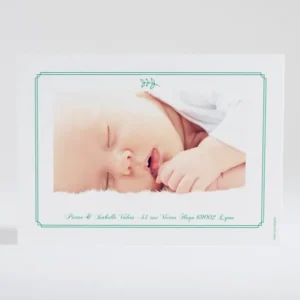 Faire-part de naissance Sobre double cadre*Faire-part Elégant Discount
