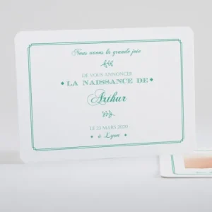 Faire-part de naissance Sobre double cadre*Faire-part Elégant Discount