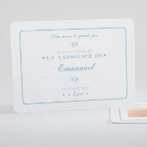 Faire-part de naissance Sobre double cadre*Faire-part Elégant Discount