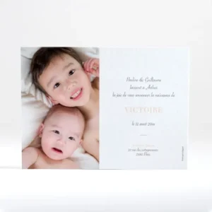 Faire-part de naissance Soleil d'or paysage*Faire-part Elégant Fashion