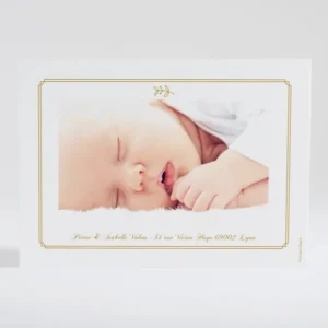 Faire-part de naissance Sobre double cadre*Faire-part Elégant Discount