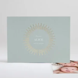 Faire-part de naissance Soleil d'or paysage*Faire-part Elégant Fashion