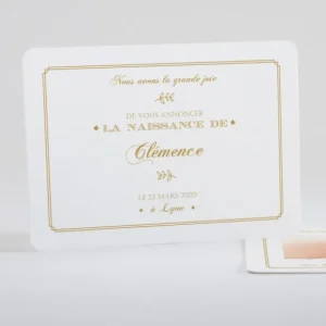 Faire-part de naissance Sobre double cadre*Faire-part Elégant Discount