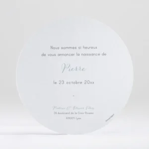 Faire-part de naissance Soleil d'or rond*Faire-part Elégant Sale