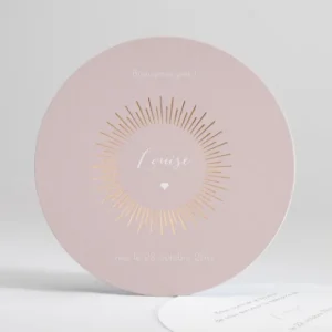 Faire-part de naissance Soleil d'or rond*Faire-part Elégant Sale