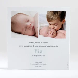 Faire-part de naissance Soleil d'or carre*Faire-part Elégant Fashion