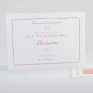 Faire-part de naissance Sobre double cadre*Faire-part Elégant Discount