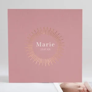 Faire-part de naissance Soleil d'or carre*Faire-part Elégant Fashion