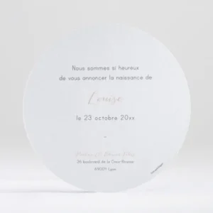 Faire-part de naissance Soleil d'or rond*Faire-part Elégant Sale