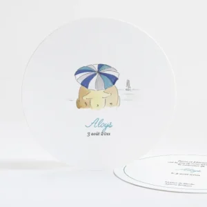 Faire-part de naissance Summer rond*Faire-part Elégant Discount
