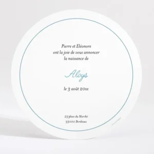 Faire-part de naissance Summer rond*Faire-part Elégant Discount