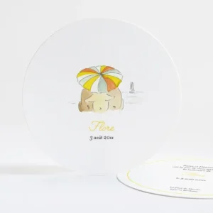 Faire-part de naissance Summer rond*Faire-part Elégant Discount