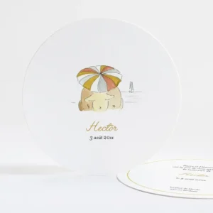 Faire-part de naissance Summer rond*Faire-part Elégant Discount