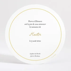 Faire-part de naissance Summer rond*Faire-part Elégant Discount