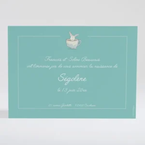 Faire-part de naissance Sweet rabbit*Faire-part Elégant New