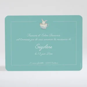 Faire-part de naissance Sweet rabbit*Faire-part Elégant New