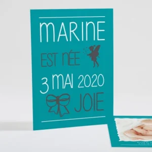 Faire-part de naissance Symboles de joie Fille*Faire-part Elégant Sale